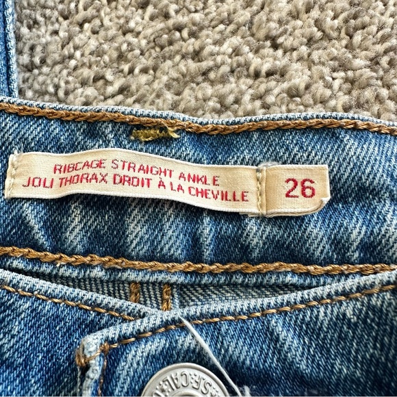 Levi’s Ribcage Straight Ankle Jeans Size 26 Blue - Picture 4 of 13